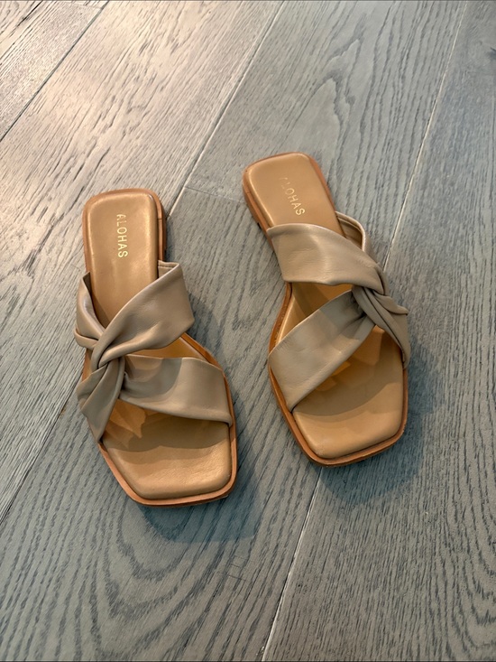 ALOHAS Shoes - ALOHAS Taupe Knot Slide Sandals in Beige-Taupe
